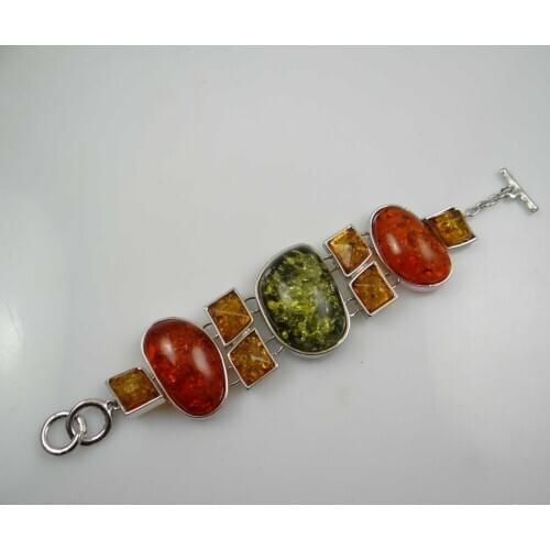 Free shipping Fashion Precious Modernist TEARDROP GOLDEN HONEY PRESSED AMBERS Bracelets jewellery making C66