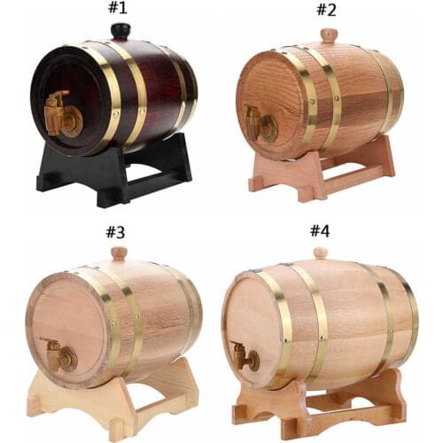 Whisky Oak Barrel Keg Wine Port Liquor Wooded Wine Barrel Home with Faucet Wine Making Durable Accessories 1.5L/ 3L / 5L / 10L