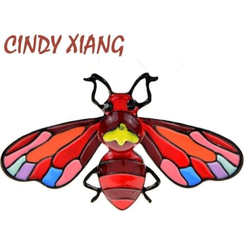 CINDY XIANG New Colorful Enamel Honeybee Brooches For Women And Men Cute Insect Brooch Pins Fashion Jewelry Cartoon Accessories
