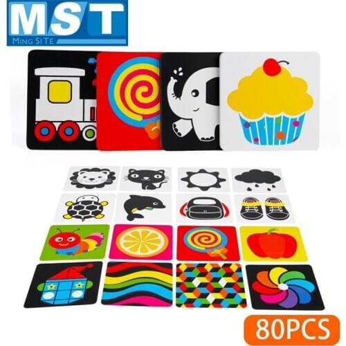 Baby Toy Learning Color Card Black White Visual Card High Contrast Book Visual Excitation Early Educational Toys For Children
