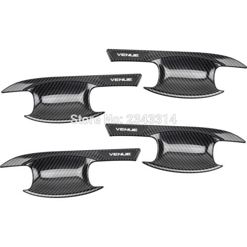 For Hyundai VENUE 2019 2020 ABS Black Car Door Handle Bowl Side Door Bowl Cover Trim Protectors Exterior Car Stying Accessories