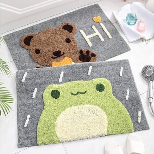 Flocking Bath Mat Super Absorbent Bathroom Carpets Rugs Bathtub Floor Mat Doormat For Shower Room Toilet Bathroom Mat