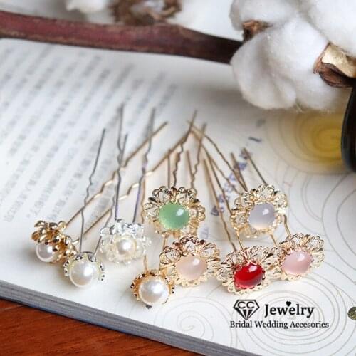 CC Hair Stick Women Comb Chinese Style Wedding Accessories for Bride Party Headdress Flower Shape Headwear Fashion Jewelry mq104