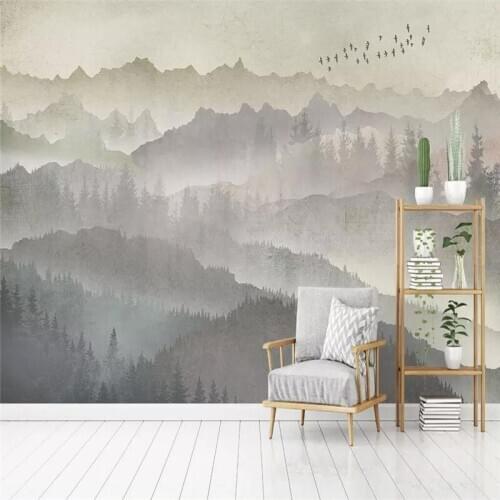 Mountain peaks artistic conception TV background wall professional production murals wholesale wallpaper mural poster photo wall