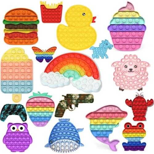 Fidget Reliver Stress Toys Rainbow Push Bubble Antistress Toys Adult Children Sensory Toy To Relieve Autism Dropshipping