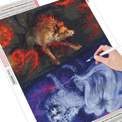 5D Full Round Diamond Painting Cartoon Painting Embroidery Animal Diamond art Diamond Mosaic Wall Hanging Painting
