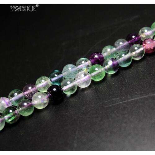 Wholesale 100% Color Fluorite Round Natural Stone Beads For Jewelry Making For Beadworke DIY Bracelet 4/ 6/8/10 /12mm Strand 15