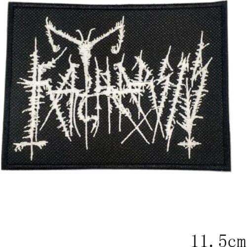 Katharsis iron on Patches for clothes Embroidery patch Black Metal Craft applique