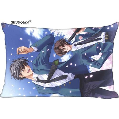 Boy love couple anime Rectangle Pillow Cover Size 45x35cm (one side) Print Custom Zipper Polyester Cotton Pillowcase