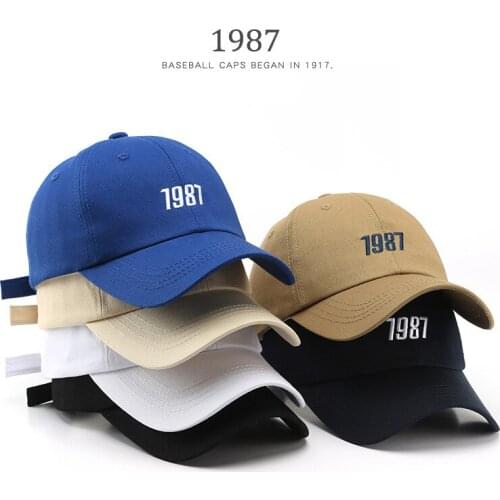 New Fashion Baseball Cap for Women and Men Cotton Snapback Hat Unisex Spring Summer Sun Hats 1987 Embroidery Caps Dad Hats