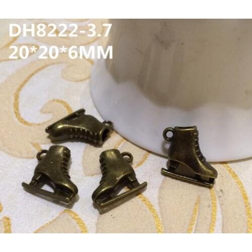 Wholesale 200pcs/lot Vintage roller skate Pendants RollerSkate DIY Pendants for Necklace Key Chain Ancient Brass Color High Qual