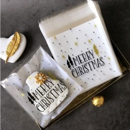 Wholesale Christmas bag Christmas Eve self adhesive plastic bags candy gift packing bags