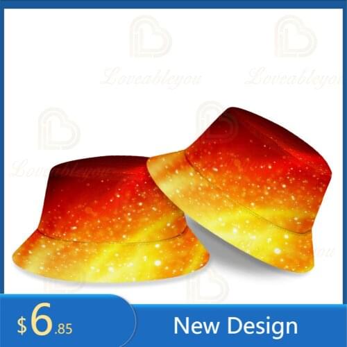 Fashion Harajuku Bucket Hat Fire Flame Print Fisherman Hat Hip Hop Men Women Birthday Gift