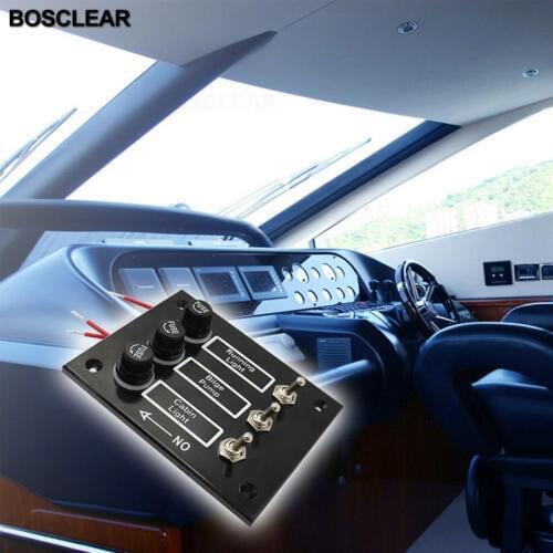 15A 3P/6P LED Ignition Switch Panel ON-OFF Control for Racing Car Boat Engine Start Push Button LED Toggle Switch Carbon Fiber