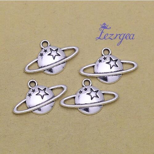 35pcs/lot--22x14mm, planet cham,Antique silver plated Saturn charms,DIY supplies, Jewelry accessories