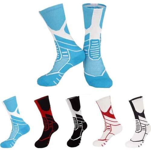 Professional Elite Cycling Socks Mens Thicker Stocking Sweat-Absorbent Basketball Socks Outdoor Sports Football Skateboard Socks