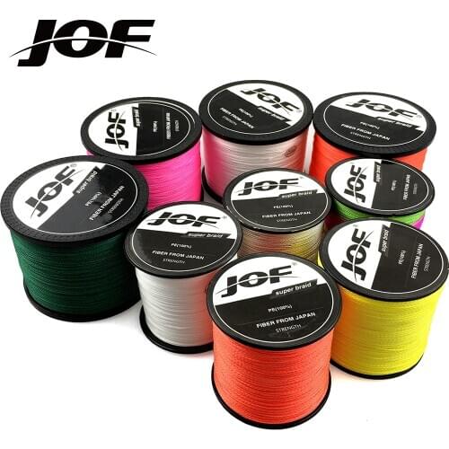 JOF Fishing Line 8 Strands 4 Strands PE Braided 500 Meters Multifilament Fishing Line Rope peche carpe Wire 20-88lb