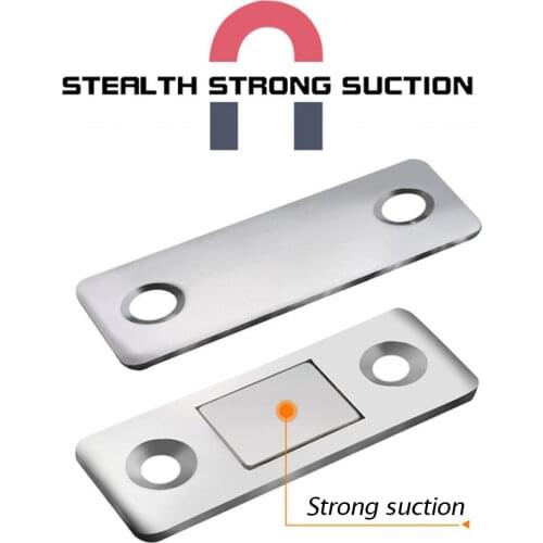 Thin Punch Free L Shaped Anti Collision Door Stopper Invisible Strong Magnetic Suction Closet Sliding Door Furniture Device