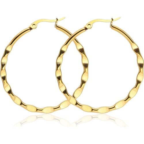 Todorova Stainless Steel Earring Exaggerated Oversized Big Circle Round Earrings For Women Jewelry Punk Brincos Pendientes