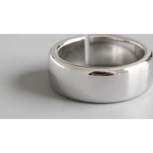 Authentic 925 Sterling Silver Simple Fashion Glossy Opening Ring Fine Jewelry For Women Party Elegant Accessories
