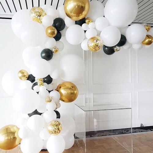 146pcs/lot 18 White Latex Balloons Garland Rose Gold Balloon Arch Kit Baby Shower Party Supplies Wedding Party Backdrop Decor