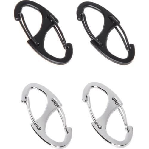 2Pcs/set 8 Shape Carabiner Mini EDC Keychain Portable Outdoor Hook Hang Buckle Clasp High Quality