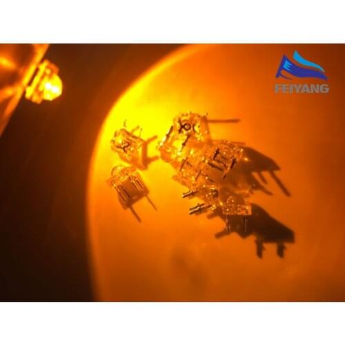 200Pcs 5mm F5 Piranha LED Yellow Round Head Super Bright Light Emitting Diode