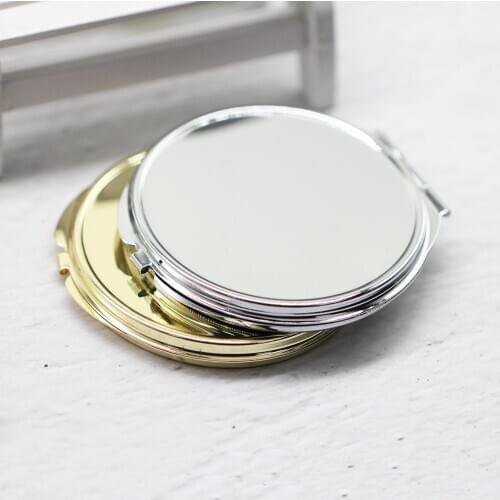5pcs Metal 65mm Folding Compact Mirror Gold/Silver/Rose Gold Pocket Makeup Mirror Pocket Mirror For Jewelry Beauty Accessories