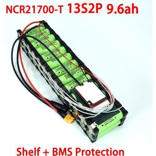 48V 9.6AH NCR21700T 13S2P 750W Electric Bike Battery E-bike Battery 54.2V 9600mAh Lithium batteries with BMS Shelf Protection