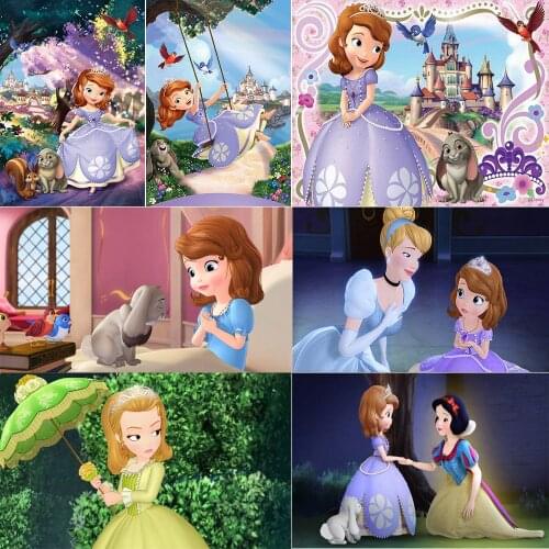 Disney 5D DIY Diamond Painting Cartoon Character "Sophia" Princess New Rhinestone Embroidered Mosaic Decorative Painting