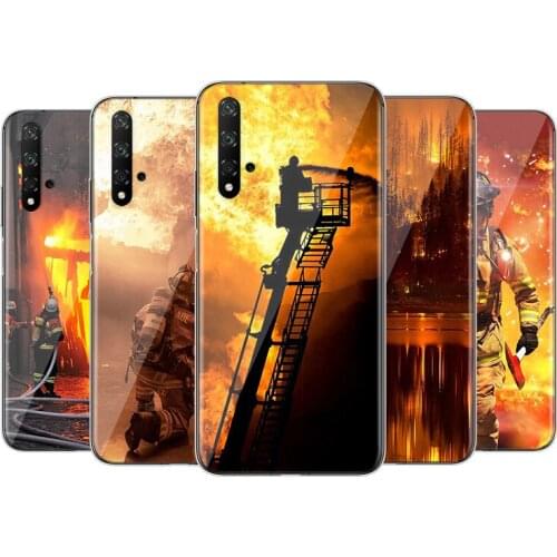 Fire fighting hero Silicone Cover For Huawei Honor 9X 9N 9 Lite 8S 8C 8X Play 8A 8 V9 3E 7A 7C Pro Phone Case