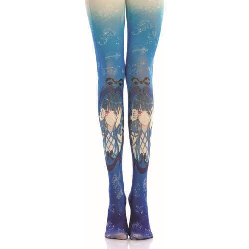 Lolita Gradual Constellation Beautiful Girl Printed Pantyhose Stockings