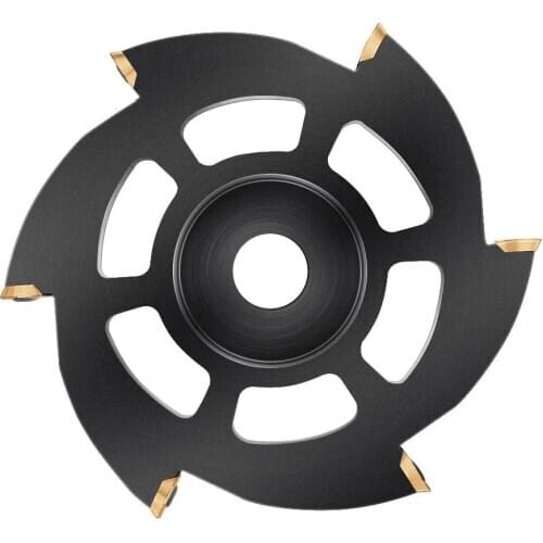 Drillpro 115mm Wood Carving Disc Titanium Coated 6 Round Carbide Inserts Angle Grinder Disc Wood Shaping Disc Woodworking Cuttin