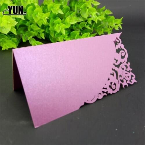 E. 10pcs / Lot Seat Table Cards Laser Cut Wedding Name Card Place Cards Favors Decor Hollow Paper Vine Invitations