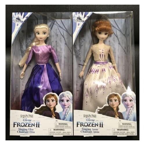 28cm2020 NEW Disney Frozen 2 Snow Queen Princess Elsa Anna Action Figure PVC Anime Doll Figurines children Toy Birthday Gift box