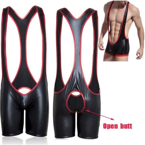 Erotic Bodysuit Open Butt Short Pant Sexy Jockstrap Male Underwear BDSM Bondage Harness Gothic Punk Club Wear Clothing Sex Toys