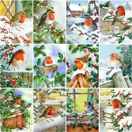 Evershine 5D DIY Diamond Painting Bird Cross Stitch Kit Diamond Embroidery Christmas Animal Handmade Gift Wall Art Decorations