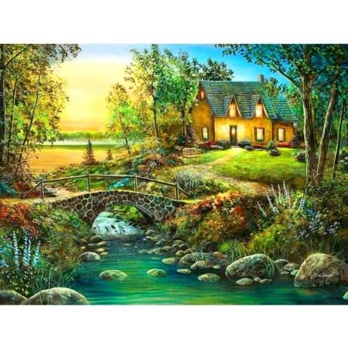 GATYZTORY Frame Rural Scenery Painting By Numbers Canvas Colouring Handpainted Diy Gift Home Wall Decor 40×50cm