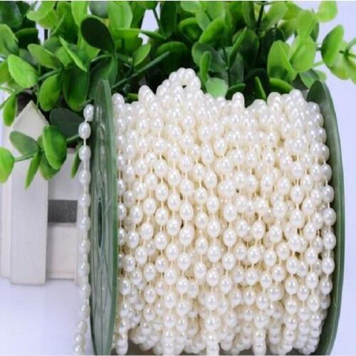 6mm Simulated pearl Bead String for Garland Chandelier hanging Craft Birthday Wedding Party table Centerpieces Decoration DIY Wh