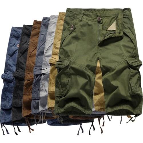2021 Training suit plus size mens multi-pocket overalls shorts six points casual outdoor expansion pants men sweatshorts