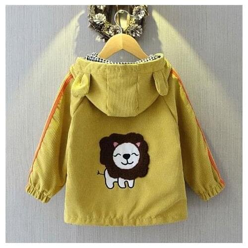 Girl Jackets Girls Outerwear Coats Spring Autumn Jacket for Girls Cartoon Rabbit Lion Print Hoodies Coat Baby Boy Windbreaker