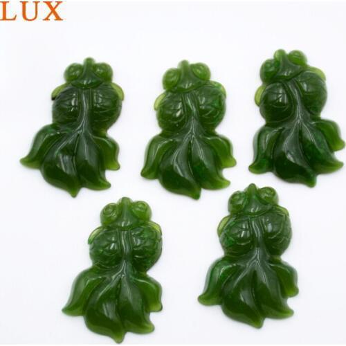 LUX Carved jaspers Beads Natural Nephrite jades Green jaspers Earrings Jades pendants Carved Gold Fish Beads