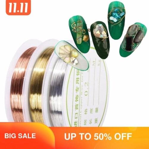 3Colors Metal Wire Fashion 3D Nail Artist Professional Rose Gold Silver Wire Metal DIY Decoration Accessories Nails Art Tool Set