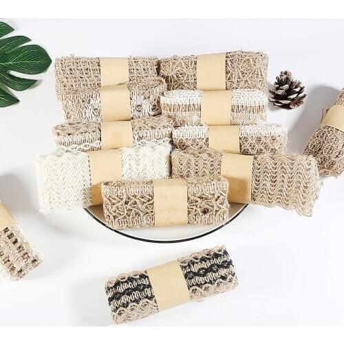 Natural Party Crafts Wedding Ribbon Gift Warrping Hemp Ribbon Jute Burlap DIY Festival Supplies Festival Decoration 2M/Roll