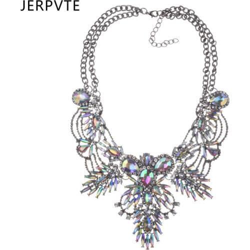 2020 New Fashion Crystal Big Choker Necklace Women Wedding Bridal Statement Large Collar Choker Necklace Jewelry