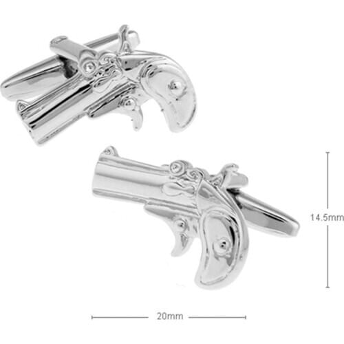 New White Revolver Shaped Cufflinks Glossy Plain Metal Mens Business Casual French Shirt Cuff Buttons 007 jewellery