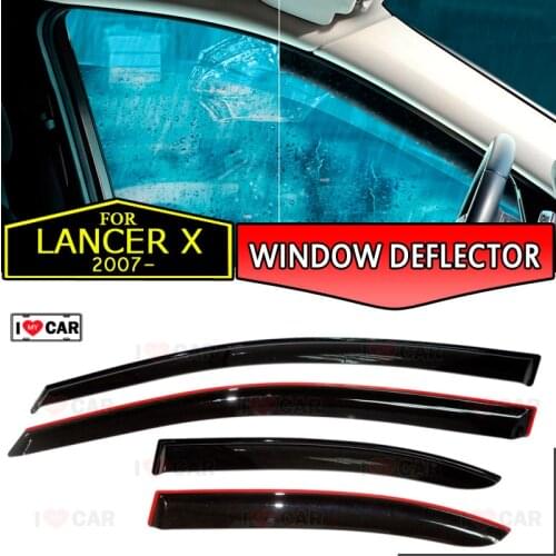 Window deflector for Mitsubishi Lancer X 2007- car window deflector wind guard vent sun rain visor cover car decor
