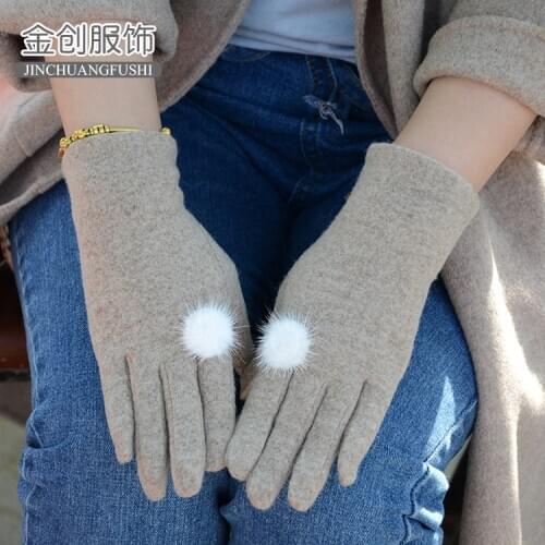 Gloves warm and cold proof gloves womens wool gloves touch screen clothing gloves cashmere hand gloves