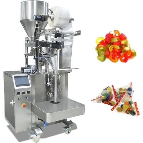 Industrial Automatic Vertical Form Fill Seal Machine For Candy Grain Soft Candy Triangle Seal Packing Machine