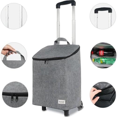 Shopping bags for Trolley cart on Wheel Woman shopping cart Foldable Market shopping basket elderly Stairs Trailer Portable cart